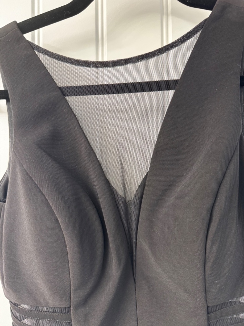 Morgan & Co Black Mesh Cutout Bodycon Cocktail Dress Size 3/4 - Picture 3 of 6